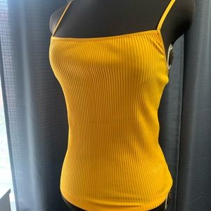 Wilfred ribbed tank in tangerine/sunflower yellow colour